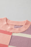 Striped Exposed Seam Patchwork Loose Fit Sweater- 4 Colors
