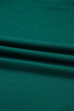 Green Varsity Striped Pullover Top & Loose Drawstring Pants Set