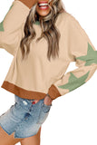 Star Patchwork Exposed Seam Oversized Sweatshirt- 3 Colors