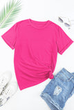 Basic Crew Neck Rolled Sleeve T-Shirt- 12 Colors