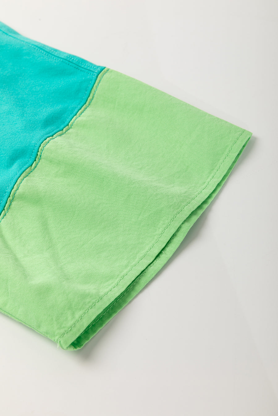 Aruba Blue & Lime Green Frayed Star Patch Oversized T-Shirt