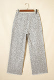 Print Frayed Edge Wide Leg High-Waist Jeans- 7 Styles