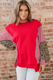 Striped Patchwork Sleeve Colorblock Sweatshirt- 3 Colors