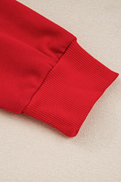 Tillandsia Purple Varsity Stripe Detail Drop Shoulder Pullover Mini Skort Set