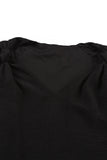 Black V-Neck Knotted Shoulder Tank Top
