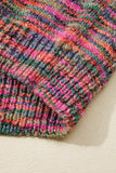 Purple Space Dye Yarn Crew Neck Sweater