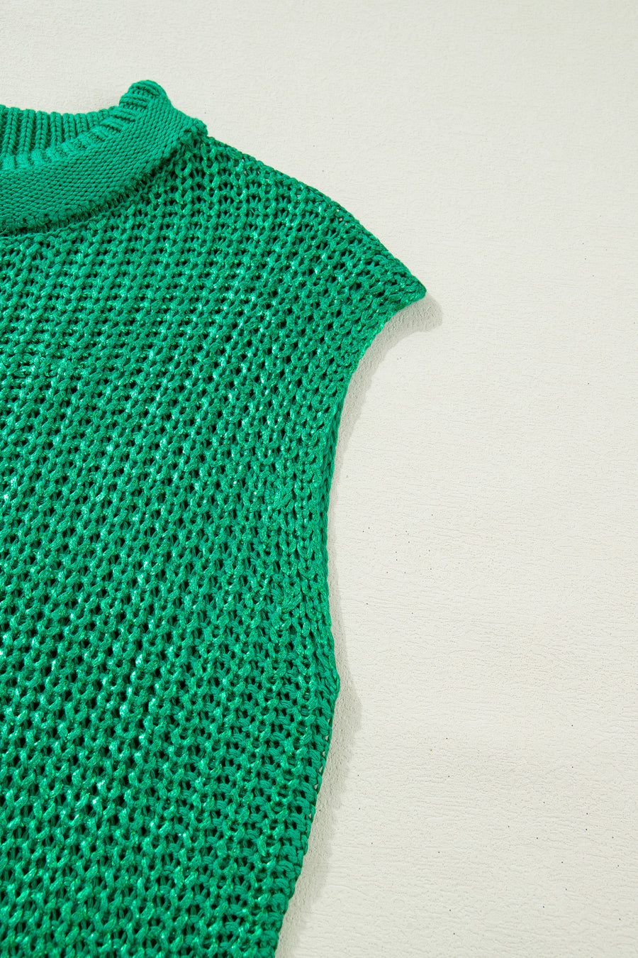 Knit High Neck Cap Sleeve Sweater- 2 Colors
