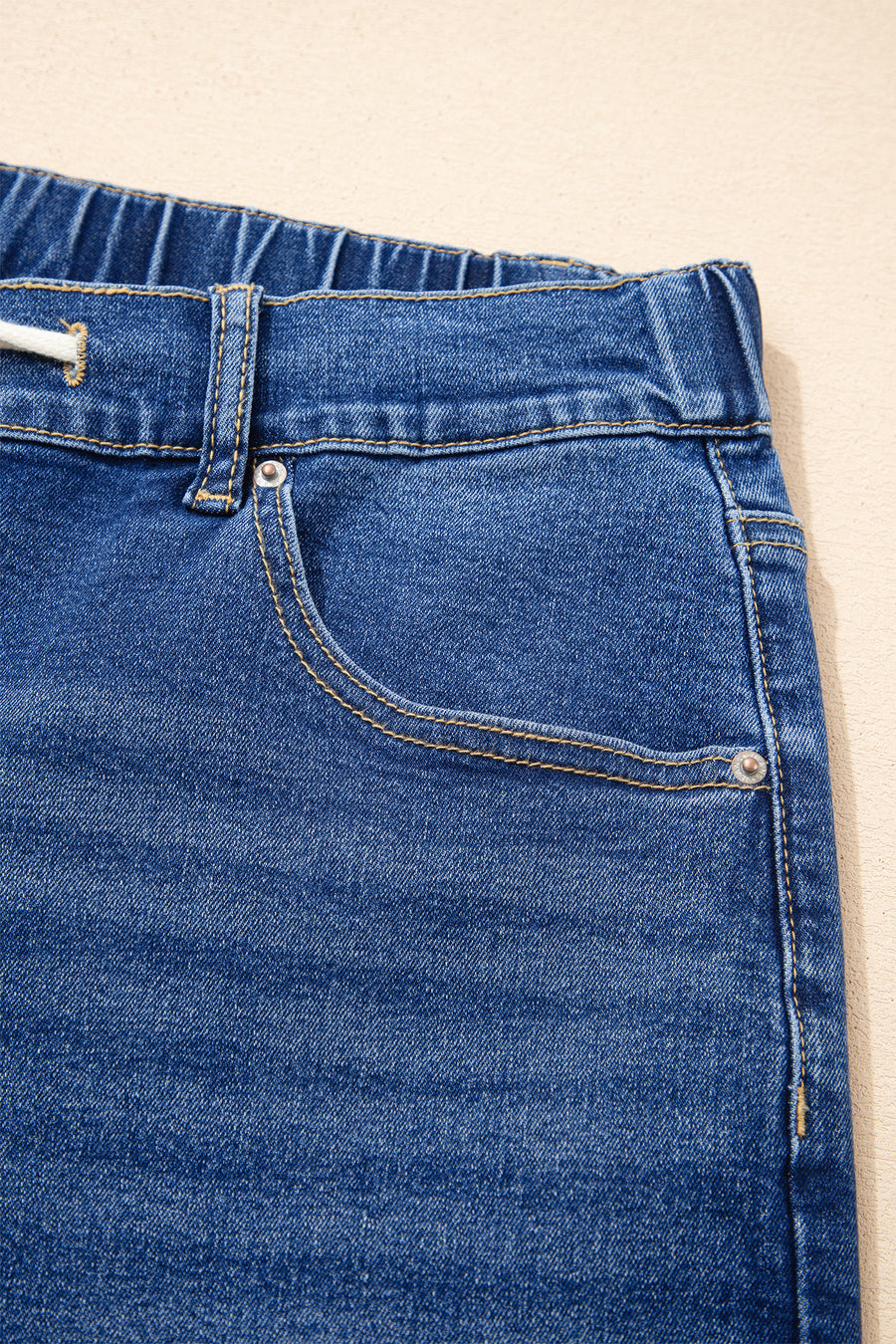 Plus Size Acid Wash Lace-Up Jeans- 4 Colors