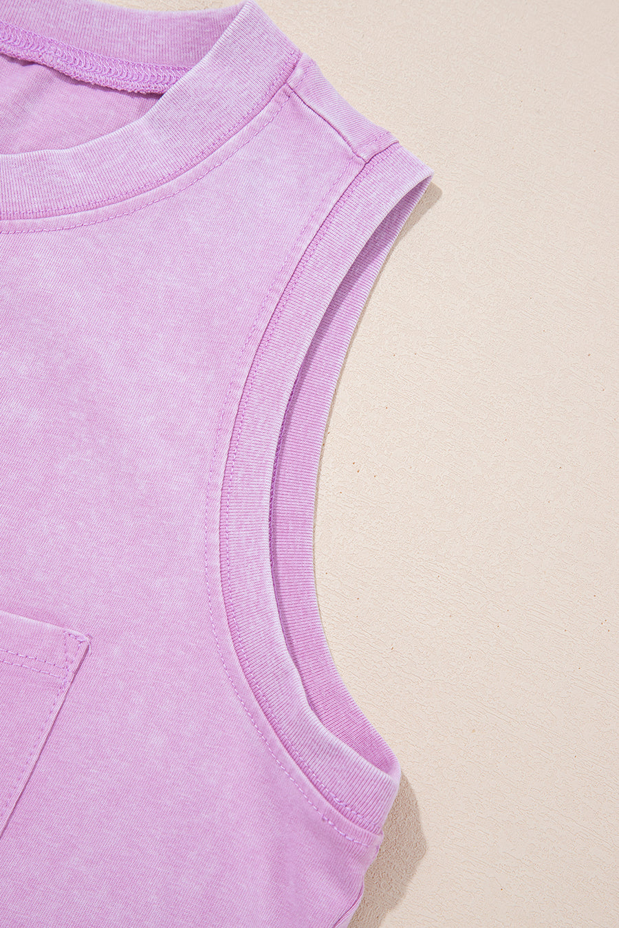 Wisteria Mineral Wash Chest Pocket Tank Top