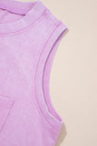 Wisteria Mineral Wash Chest Pocket Tank Top