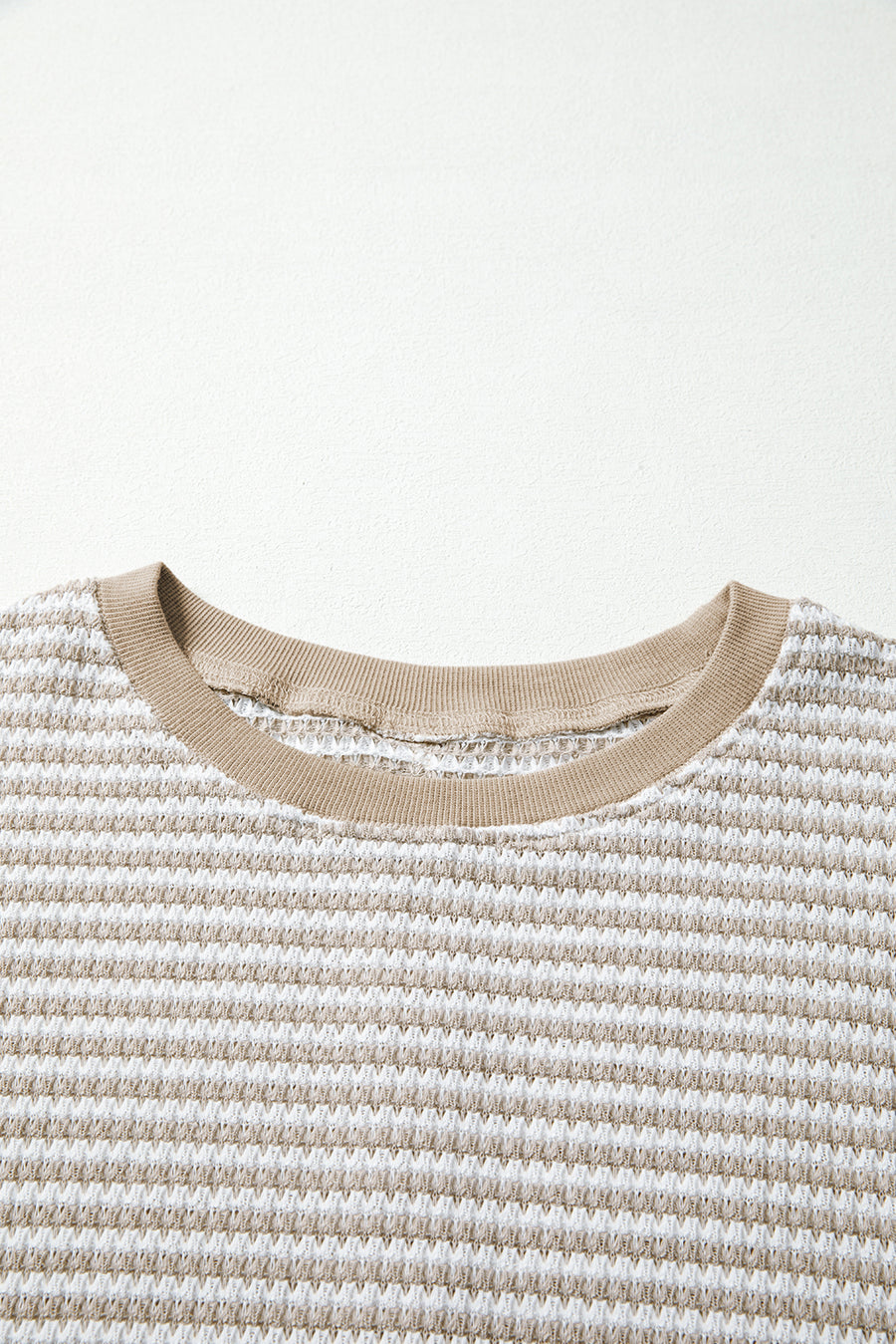 Striped Ribbed Exposed Seam Long Sleeve Oversized Top- 3 Colors