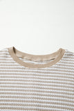 Striped Ribbed Exposed Seam Long Sleeve Oversized Top- 3 Colors