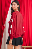 Red & White Bows Crew Neck Sweatshirt