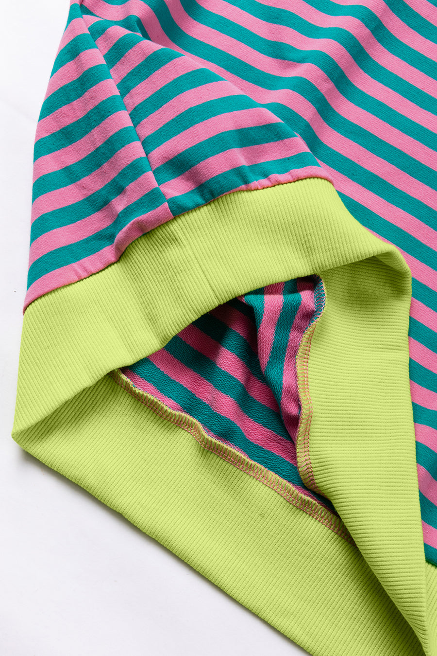 Striped Contrast Trim Oversized Sweatshirt- 4 Colors