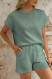 Textured Short Sleeve Top and Shorts Set- 7 Colors