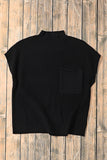 Green Pocket Ribbed Knit Short Sleeve Sweater- 9 Colors