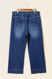 Plus Size Acid Wash Lace-Up Jeans- 4 Colors