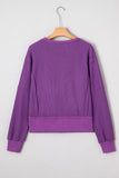 Thermal Knit Drop Shoulder Split Hem Sweatshirt- 2 Colors