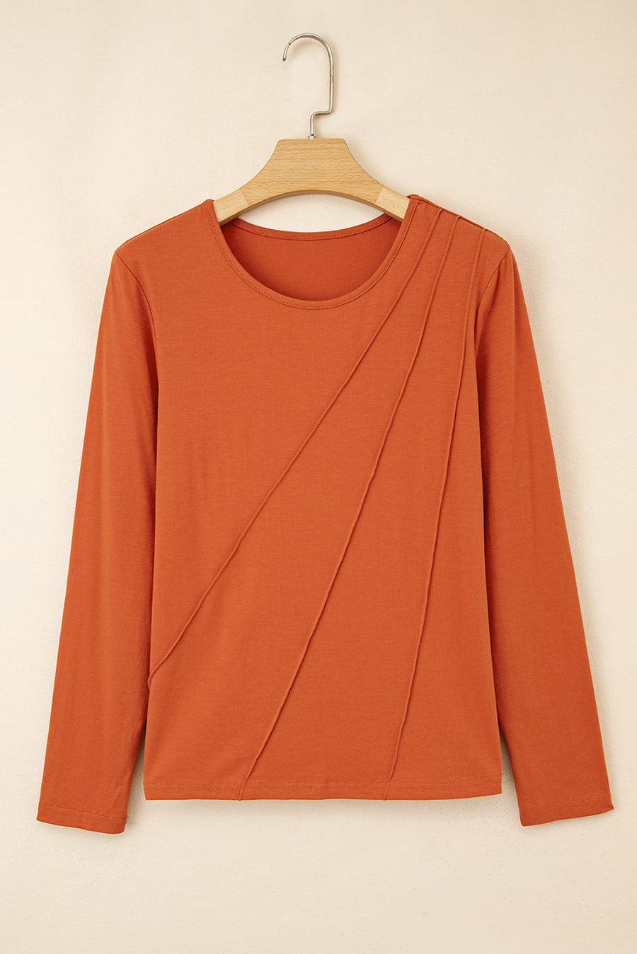Asymmetric Seam Long Sleeve Shirt- 3 Colors