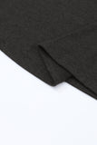 Black Button Cuff Puff Long Sleeve Sheath Top