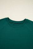 Green Varsity Striped Pullover Top & Loose Drawstring Pants Set