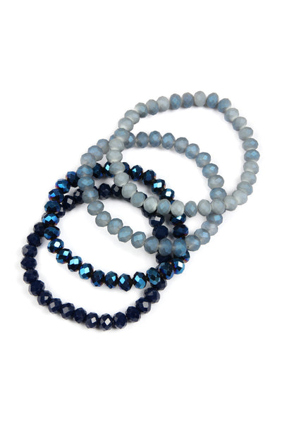 Four-Line Glass Beads Stretch Bracelet