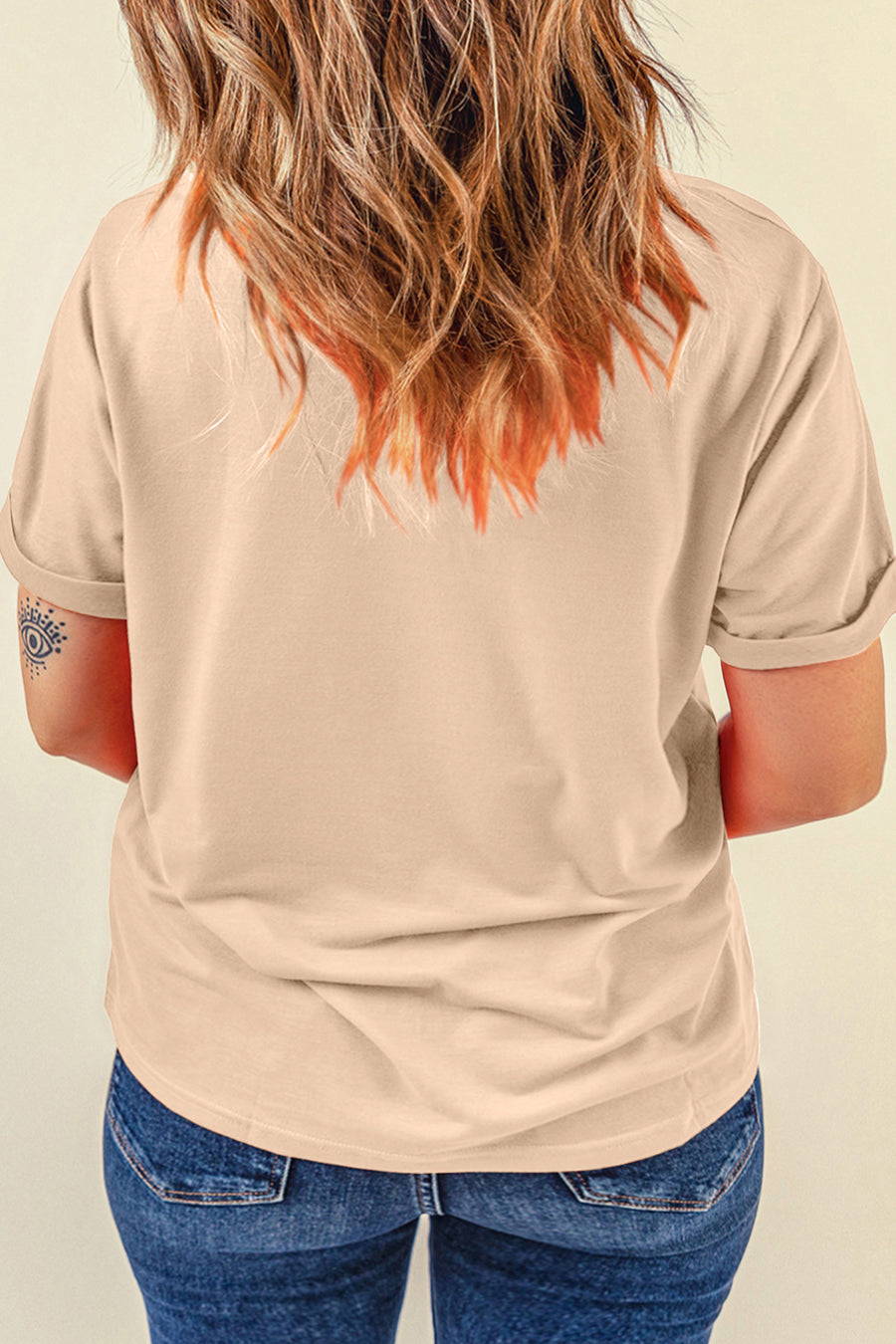 Khaki Retro Baseball Game Graphic T-Shirt