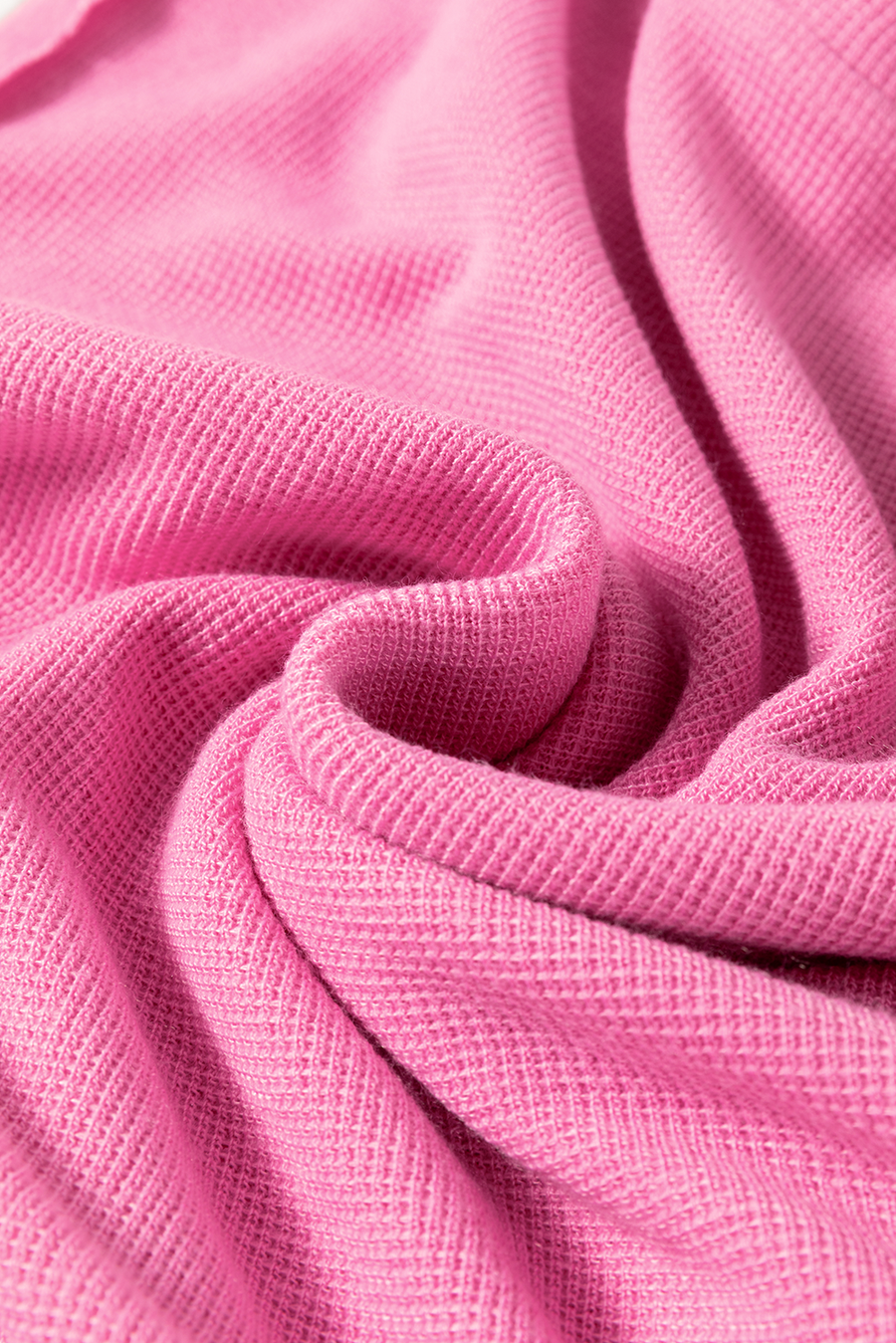 Pink Multi Waffle Patchwork Striped Sleeve Long Sleeve Shirt