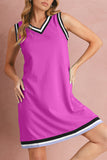 Contrast Trim V-Neck Sleeveless Mini Dress- 2 Colors