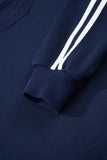 Varsity Striped Cropped Sweatshirt and Wide Leg Pants Matching Set- 5 Colors