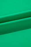 Bright Green Ruched Front Puff Sleeve Plus Size Maxi Dress