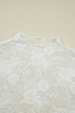 Floral Mock Neck Lace Long Sleeve Mesh  Top- 2 Colors
