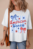 White American Honey Flowers and Bows Graphic T-Shirt