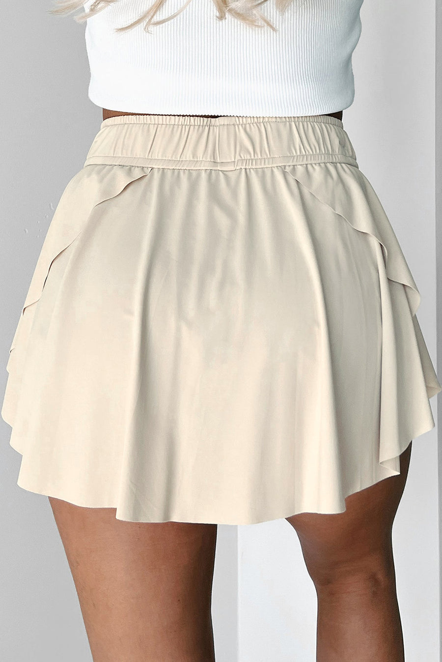 Ribbon Drawstring High-Waist Lined Tennis Skort- 6 Colors