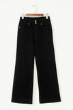 2-Button High Waist Wide Leg Jeans- 4 Colors