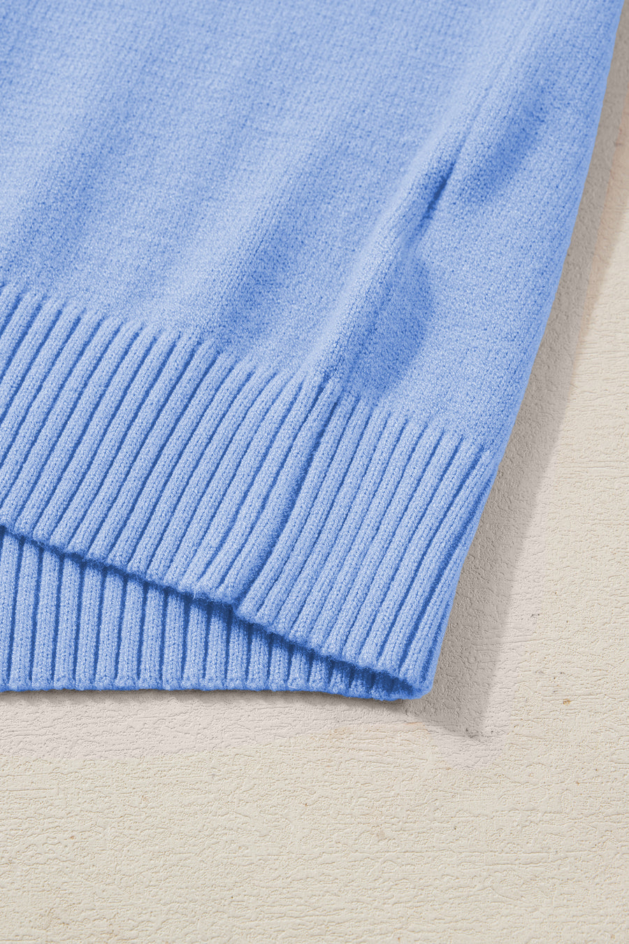 Ribbed Trim Crew Neck Ruffled Short Sleeve Sweater- 3 Colors