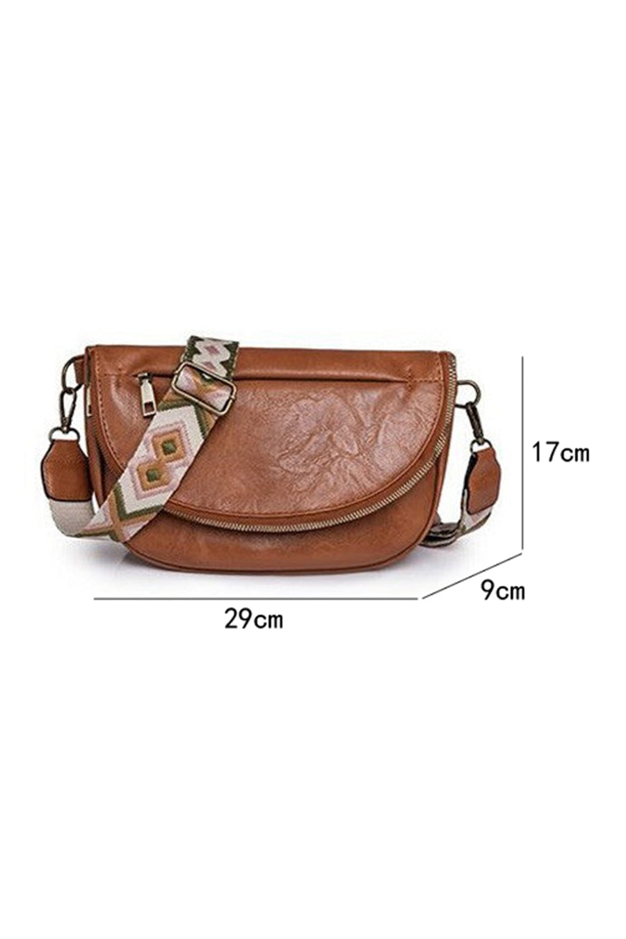 Geometric Strap PU Leather Crossbody Bag- 2 Colors