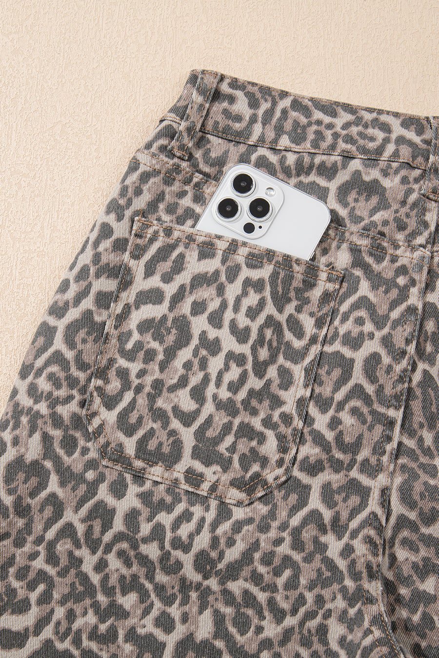 Print Frayed Edge Wide Leg High-Waist Jeans- 7 Styles