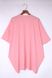 Plus Size Pink Shimmer Ribbed Texture Cardigan