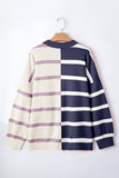 Striped Exposed Seam Patchwork Loose Fit Sweater- 4 Colors