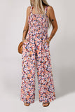 Floral Square Neck Stretch High-Waist Jumpsuit- 3 Colors