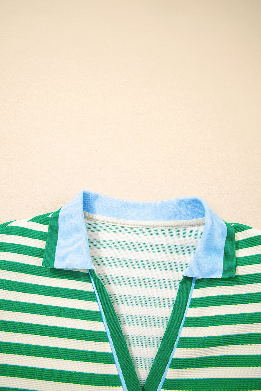 Striped Ruffle Short Sleeve Contrast Neckline Mini Dress- 3 Colors
