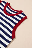 Striped Contrast Trim Sleeveless Sweater Vest- 3 Colors