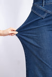 Sail Blue Stitched Waist Detail Cuffed Jeans