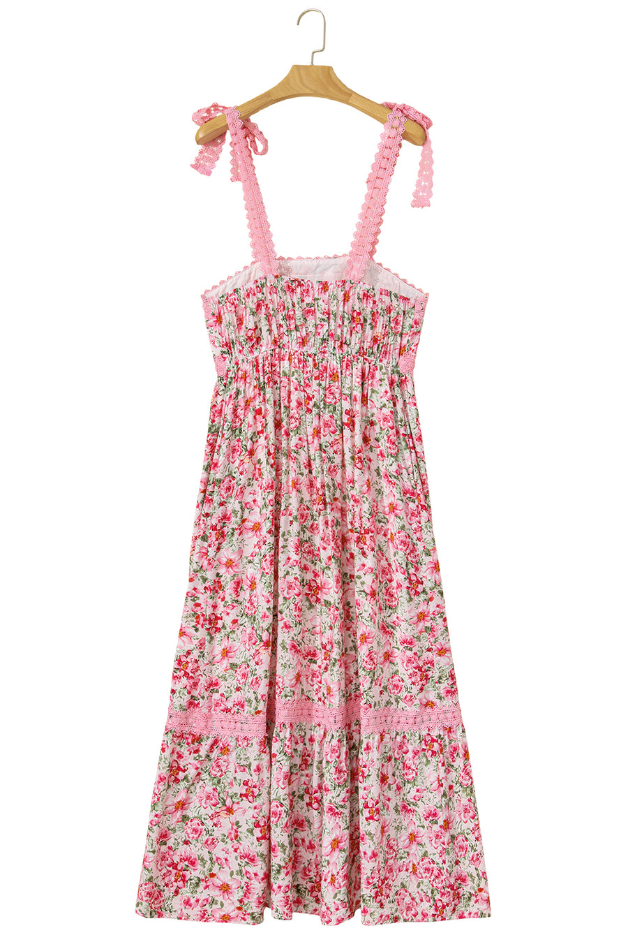 Floral Lace Tied Strap Empire Waist Maxi Dress- 2 Colors