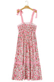 Floral Lace Tied Strap Empire Waist Maxi Dress- 2 Colors