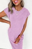 Mineral Wash T-Shirt Dress with Pockets- 3 Colors