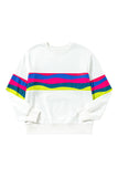 Green Multicolored Wavy Striped Crew Neck Long Sleeve Top- 2 Colors