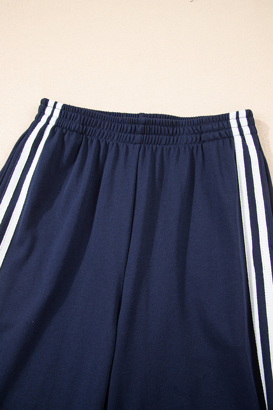 Varsity Striped Cropped Sweatshirt and Wide Leg Pants Matching Set- 5 Colors
