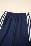 Varsity Striped Cropped Sweatshirt and Wide Leg Pants Matching Set- 5 Colors